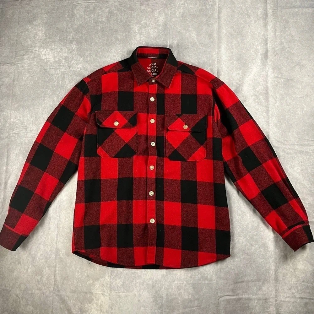 2016 Anti Social Social Club Flannel Shirt M Size - Picture 1 of 4